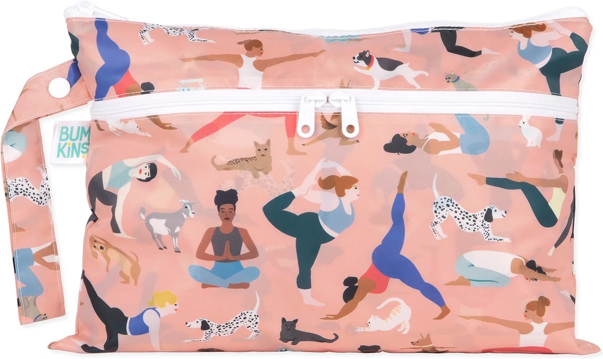 Bumkins - Wet / Dry Clutch | met 2 Vakken - Waterdichte Luierzak & Waszak - Wetbag voor Nat en Droog - Yoga Pals