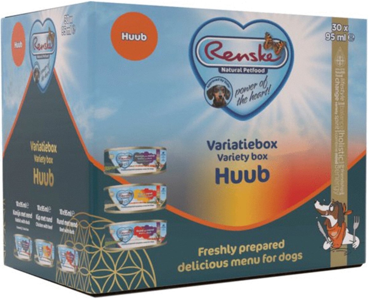 Renske Vers Bereid Variatiebox Huub hondenvoer (30x95g) 1 tray (30 x 95 g)