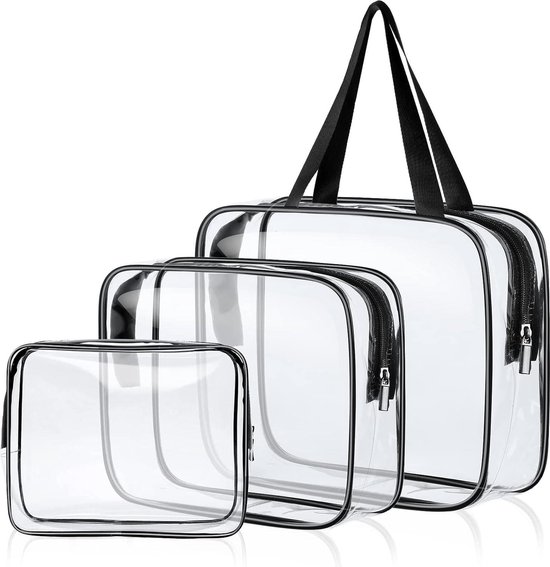Sibba Transparante draagtas, grote opbergtas, make-uptas, waterdicht
