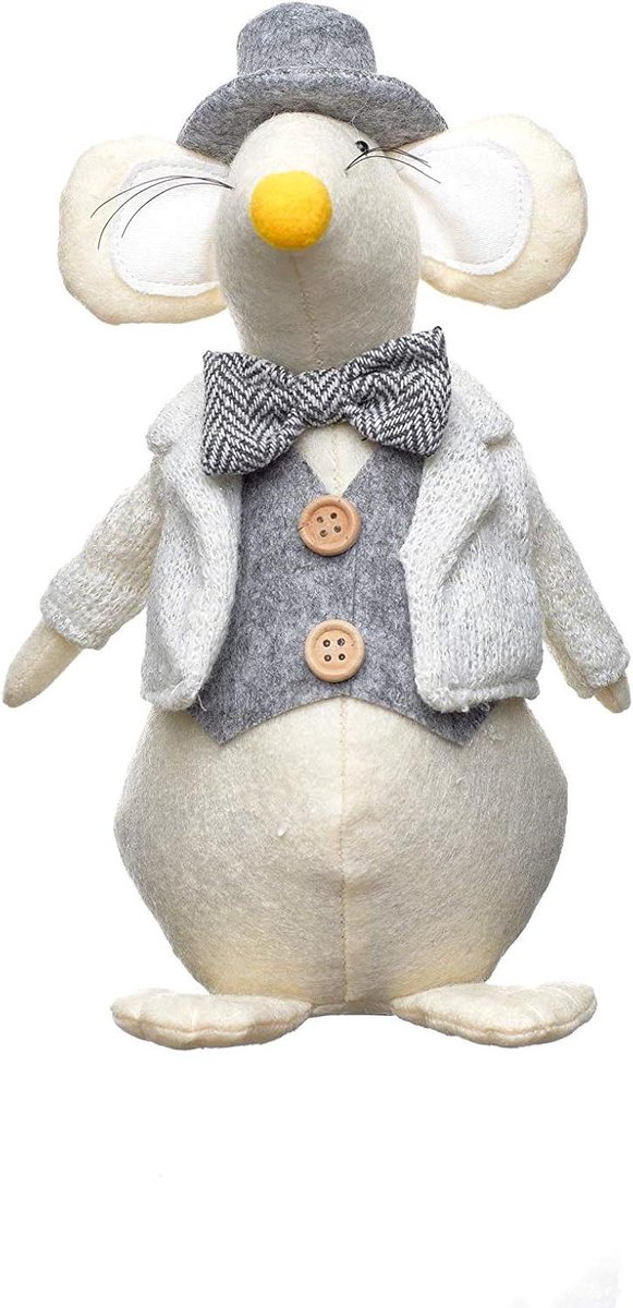 Deurstopper muis crème-wit mannelijk - beige/grijs toevoegen.
