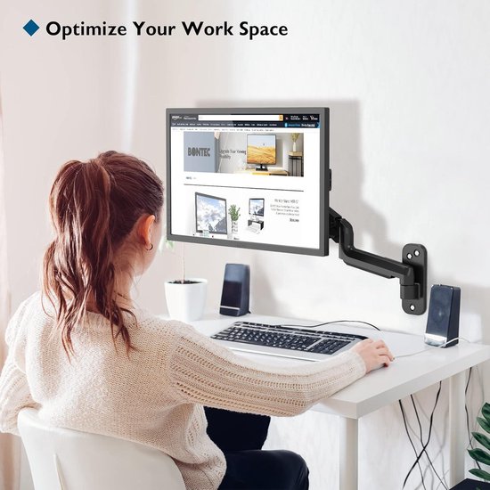 BONTEC 13-42 Inch Monitor Wall Mount with VESA Extension Kit for PC Monitor and TV up to 9kg, Fully Adjustable Gas Spring, Tilting and Rotatable, Height Adjustable, MAX. VESA 200 x 200mm BONTEC 13-42 Inch Monitor Wall Mount with VESA Extension Kit for PC Monitor and TV up to 9kg, Fully Adjustable Gas Spring, Tilting and Rotatable, Height Adjustable, MAX. VESA 200 x 200mm
