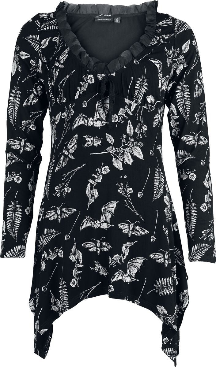 Jawbreaker - Herbal Bat Print Lange top - XXL - Zwart