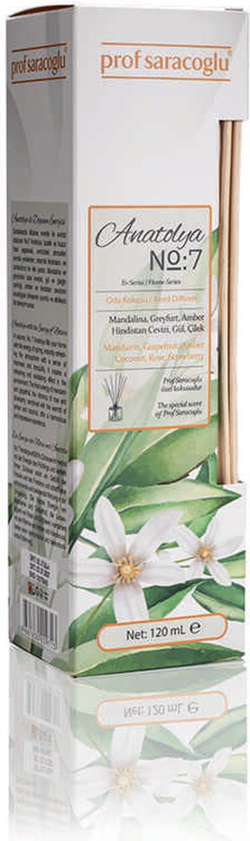 Goedkoopste Prof Saracoglu Anatolya No 7 aroma diffuser - geurverspreider met bamboestokjes - 1 stuk - frisse citrusgeur