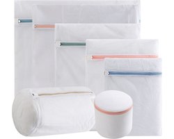 Waszakken - 7-pack waszakken met rits - Mesh waszakken voor wasmachines - Fijne mesh en grote mesh herbruikbare waszakken - voor delicate shirts, sokken, ondergoed, bh's, lingerie, babykleding - Ritssluiting in grove mesh-kleur van 70 g