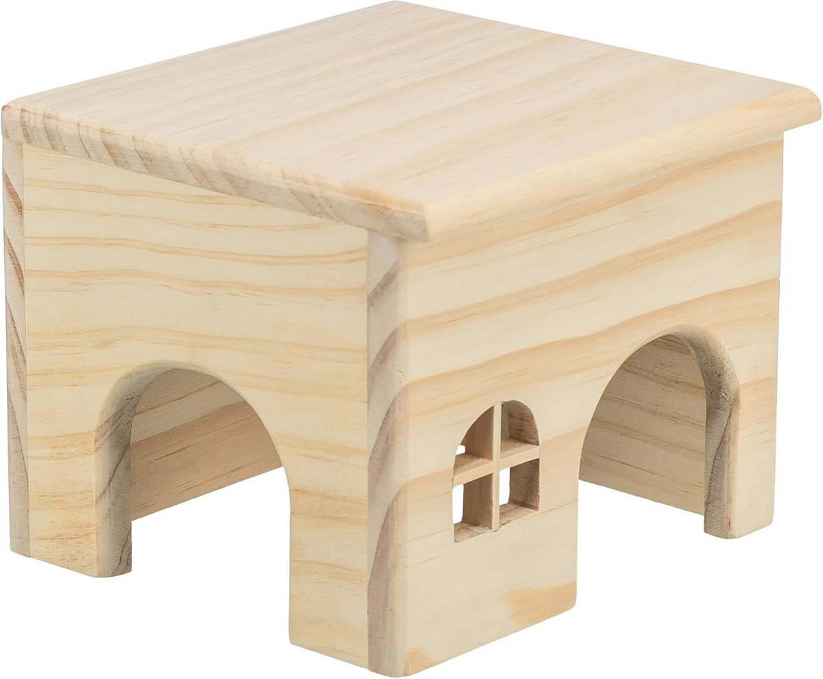 Houten Hamsterhuis voor Gezellige Schuilplaatsen - 15 x 12 x 15 cm