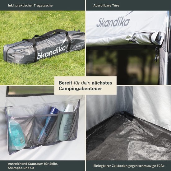 Grote Camping Douchetent met 230 cm Stahoogte - Veelzijdige Omkleedtent voor Douche en Toilet van Lumaland — afbeelding 3