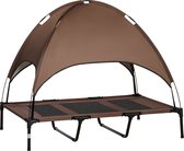 Bol.com PawHut Huisdierenbed met luifel verhoogd hondenbed hondenligbed ademend taft-stof D04-060-1 aanbieding