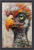 Vogel portret - Dieren schilderij - Schilderij op canvas Oog - Landelijke schilderijen - Schilderijen canvas met baklijst - Woonaccessoires canvas met baklijst 60x90 cm