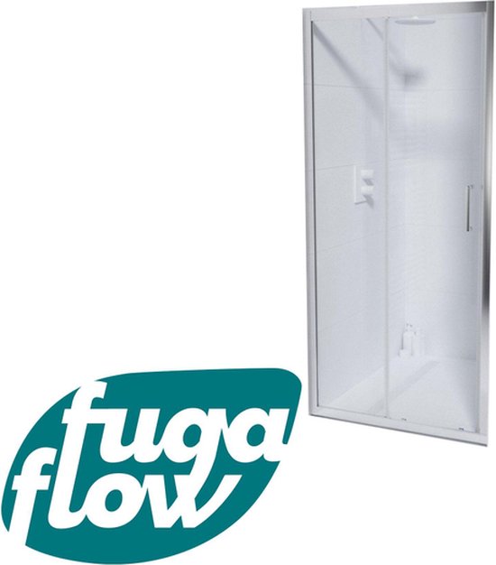 Foto: Fugaflow id06 quick fit schuifdeur 90x190cm 6mm veiligheidsglas alu profiel anti kalk chroom