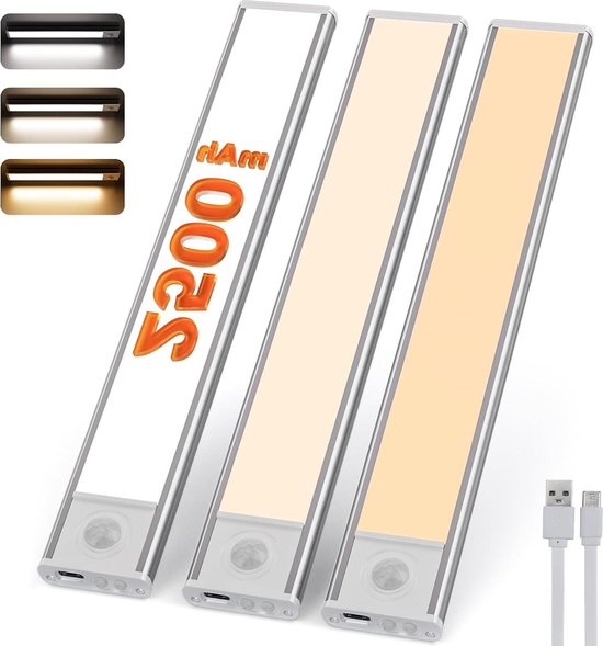 Oplaadbare Kastverlichting 68,5cm - Bewegingssensor RGB - - .nl