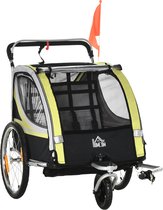 HOMCOM Kinderfahrradanhänger mit Aufbewahrungstasche 440-026
