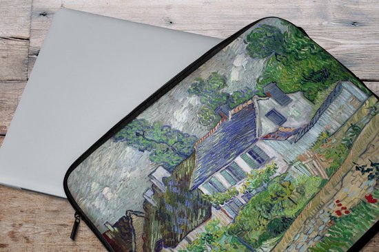 Housse ordinateur 15 pouces 38x29 cm - Vincent van Gogh 2 - Housse Macbook & Laptop House à Auvers - Peinture de Vincent van Gogh - Housse ordinateur portable avec photo