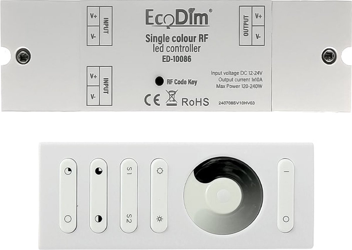 LED Strip Afstandsbediening Set met Controller Enkelkleurig - EcoDim