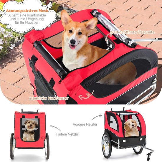 Tiggo VS Pets 80205, grote 2-in-1 hondenfietskar & jogger tot 35 kg
