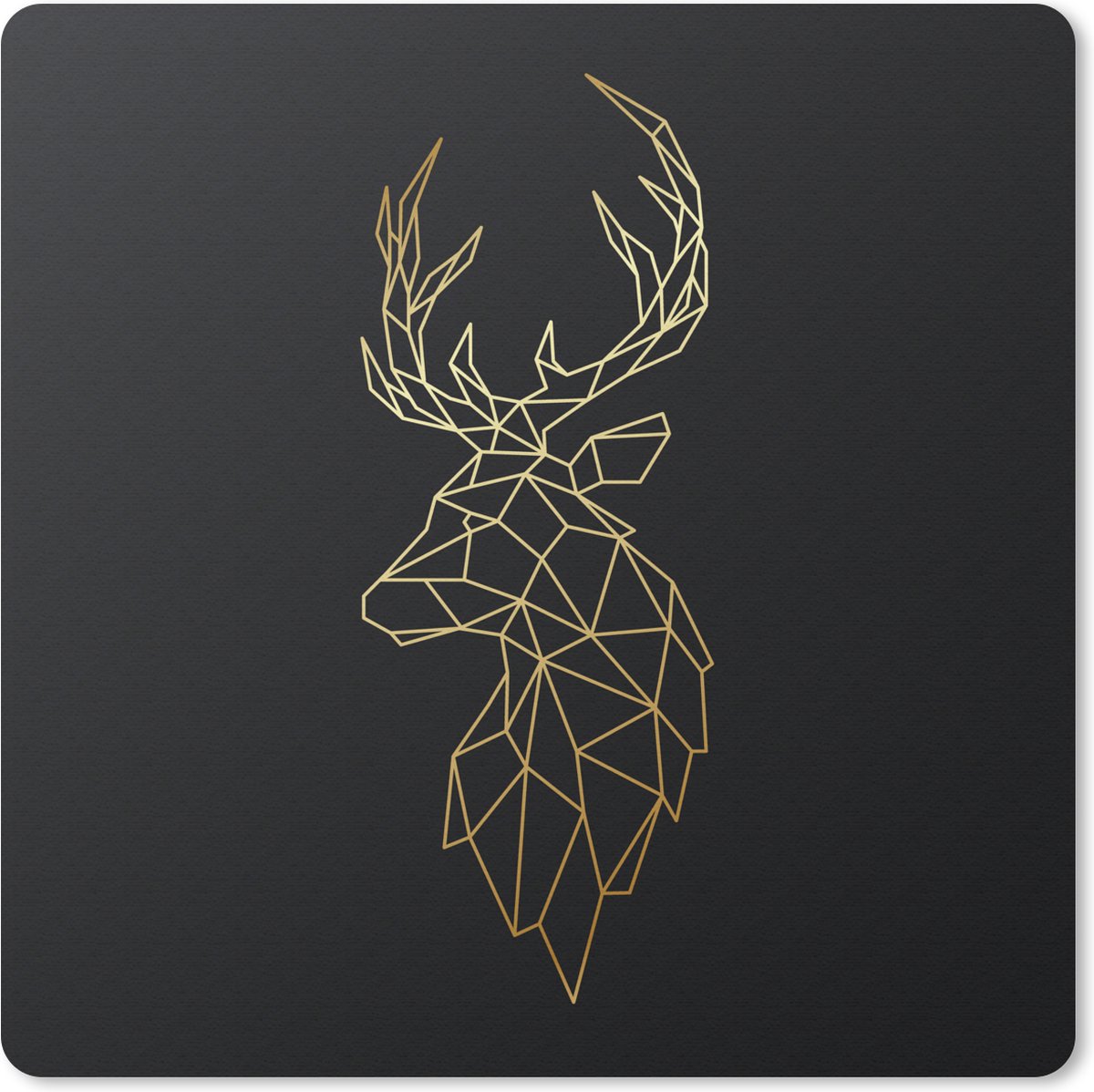 Muismat 30x30 cm - Mousepad Hert - Goud - Zwart - Muismatten