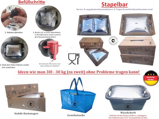 Waterzak 10x30 Liter voor Noodwater Opslag - Compact en Scheurvast — afbeelding 4