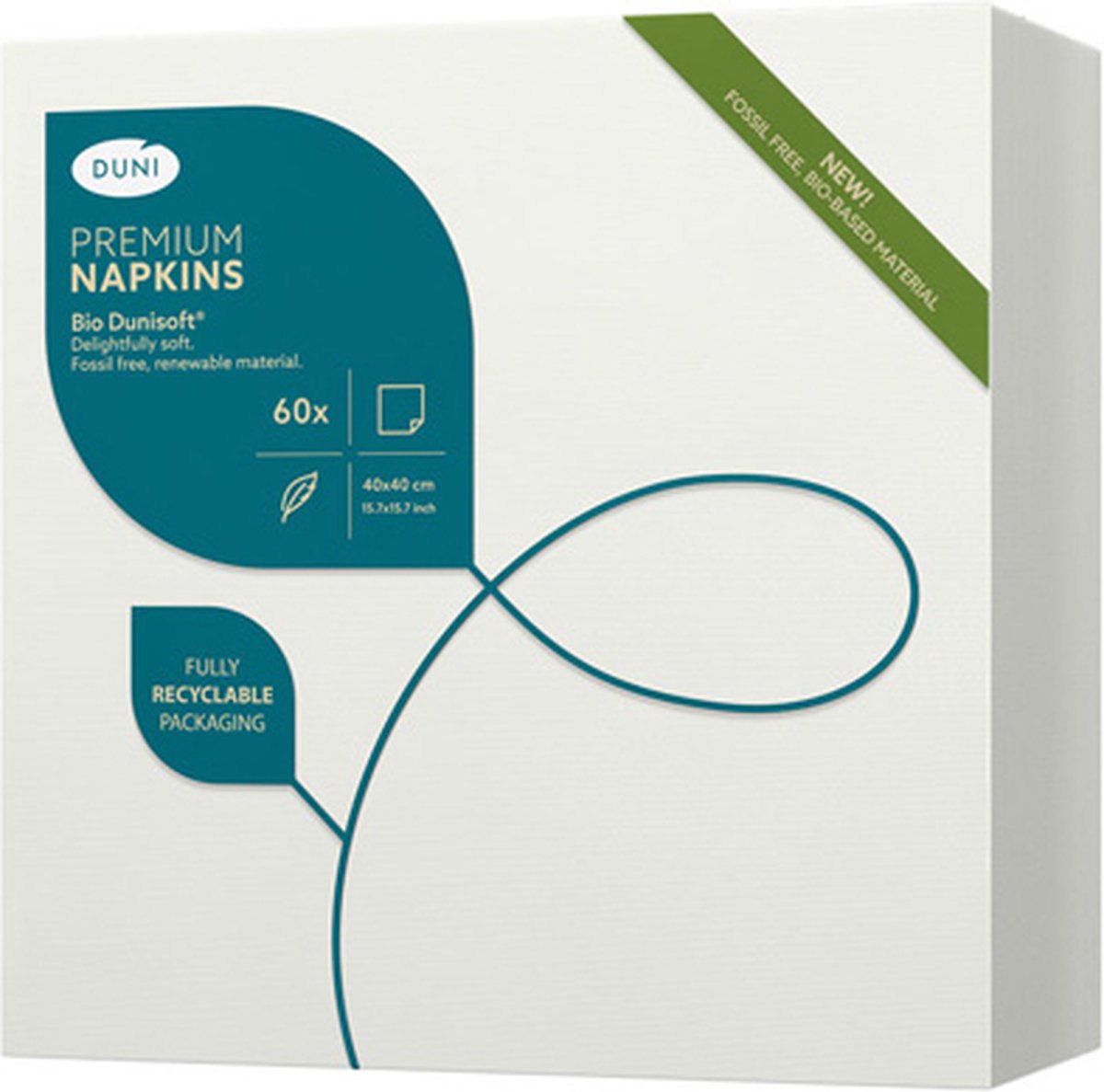 Duni - Bio Dunisoft Servetten Wit 40x40 cm - 60 stuks