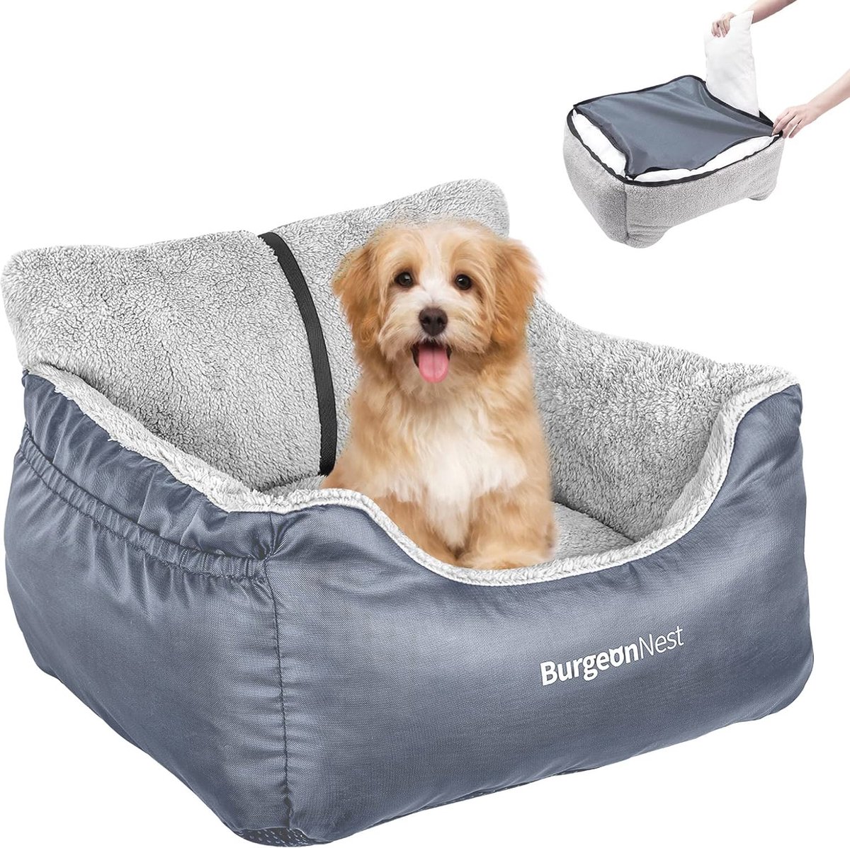 Hondenautostoeltje voor kleine honden - Wasbaar en draagbaar met opbergzakken