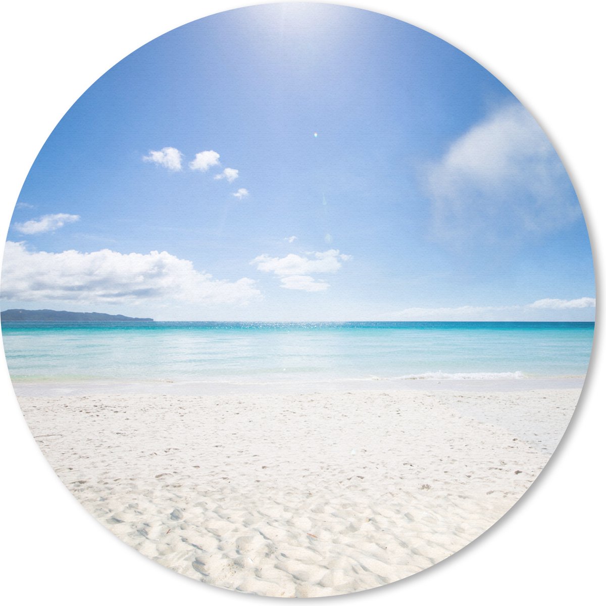 Muismat rond 40x40 cm - Mousepad Strand - Zon - Licht - Ronde muismatten