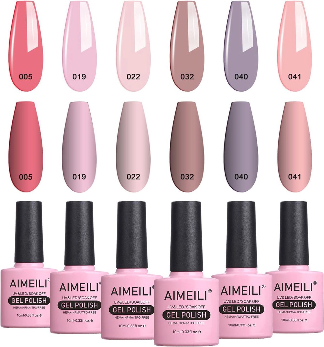 Goedkoopste UV Gel Nagellak Set - Gellak Kleurenset met 6 Natuurkleuren 10 ml - Ideaal Cadeau voor Elke Gelegenheid