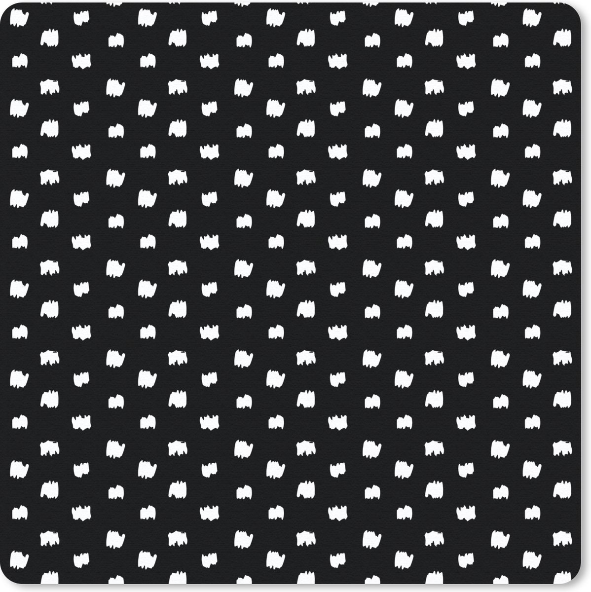 Muismat 30x30 cm - Mousepad Zwart - Wit - Stippen - Design - Muismatten