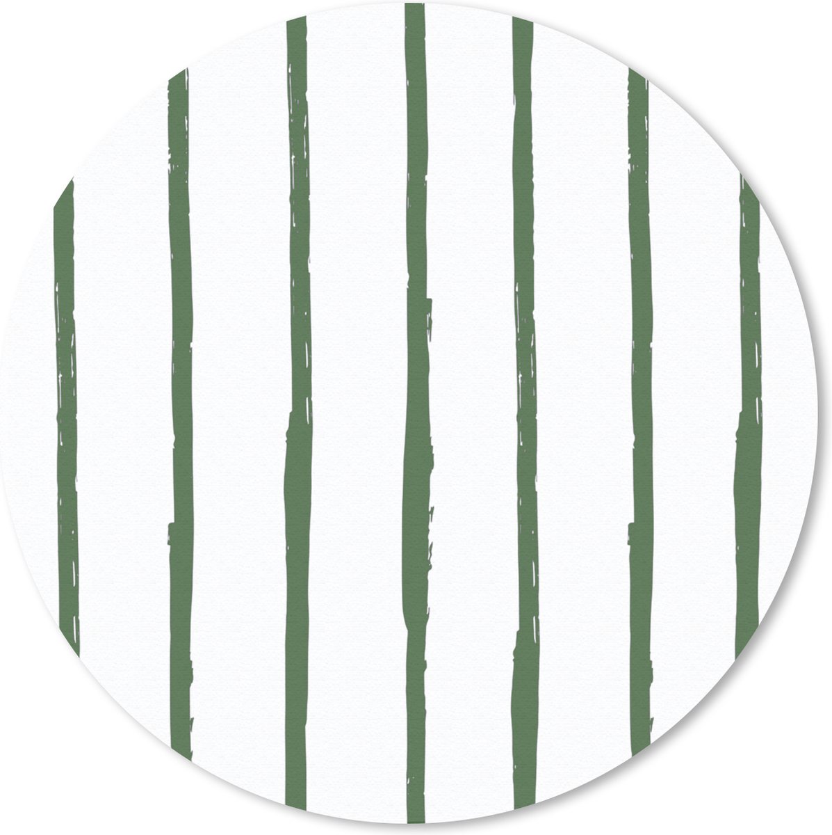 Muismat rond 20x20 cm - Mousepad Strepen - Abstract - Groen - Wit - Ronde muismatten