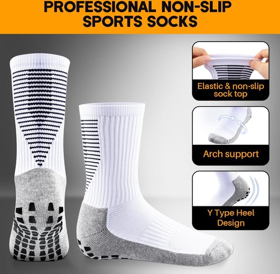 Voetbalsokken antislip heren en dames - ademend - anti-blaren - sportsokken - grip - voetbal - basketbal - trekking - handbal - yoga - fitness - 2/3/4 paar gripsokken voetbal van Primeur — afbeelding 4