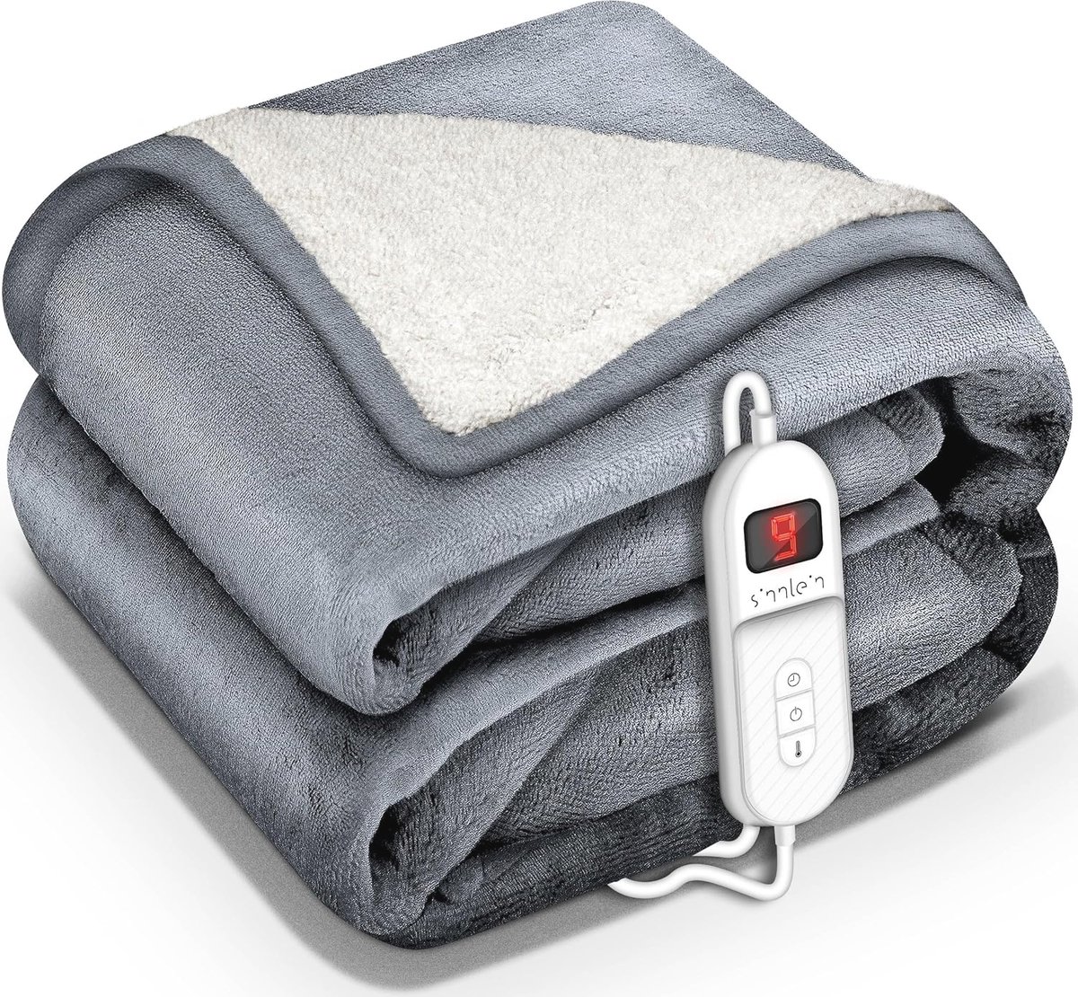 Elektrische Deken met Automatische Uitschakeling en 9 Temperatuurniveaus - Wasbare Warmtedeken voor Comfort en Veiligheid