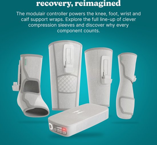 HoMedics modulair met controller voor Kuit en Arm support Compressie Massage - Massage apparaat - Kuit en Arm blessure - Herstel - Sportblessure - Temperatuurinstellingen - Draadloos - USB C
