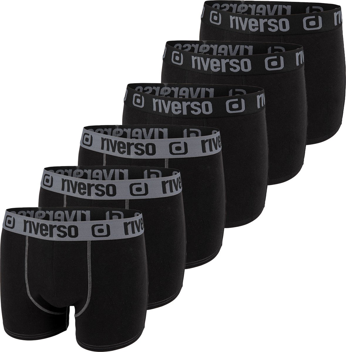 riverso Heren Boxershorts RIVOle 6-Pack Zwart S