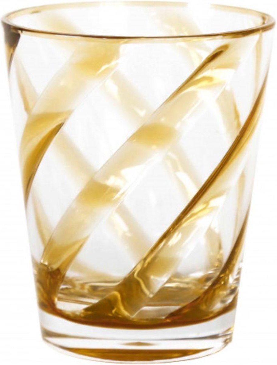 Fiorirà un Giardino - Waterglas mustard spiral 11cm - gemaakt van melamine - Waterglazen