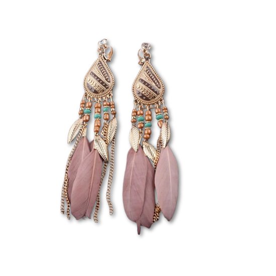 Boucles d'oreilles Clip Boho Ressorts Marron - Boucles d'oreilles Femme