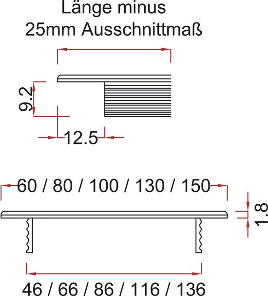 Luchtrooster 600 x 100 AL titanium effect aluminium zilver roestvrij staal - ventilatierooster