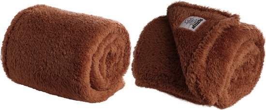 Foto: Seashell teddy fleece deken 2 stuks ultrazacht 130x170 camel bruin