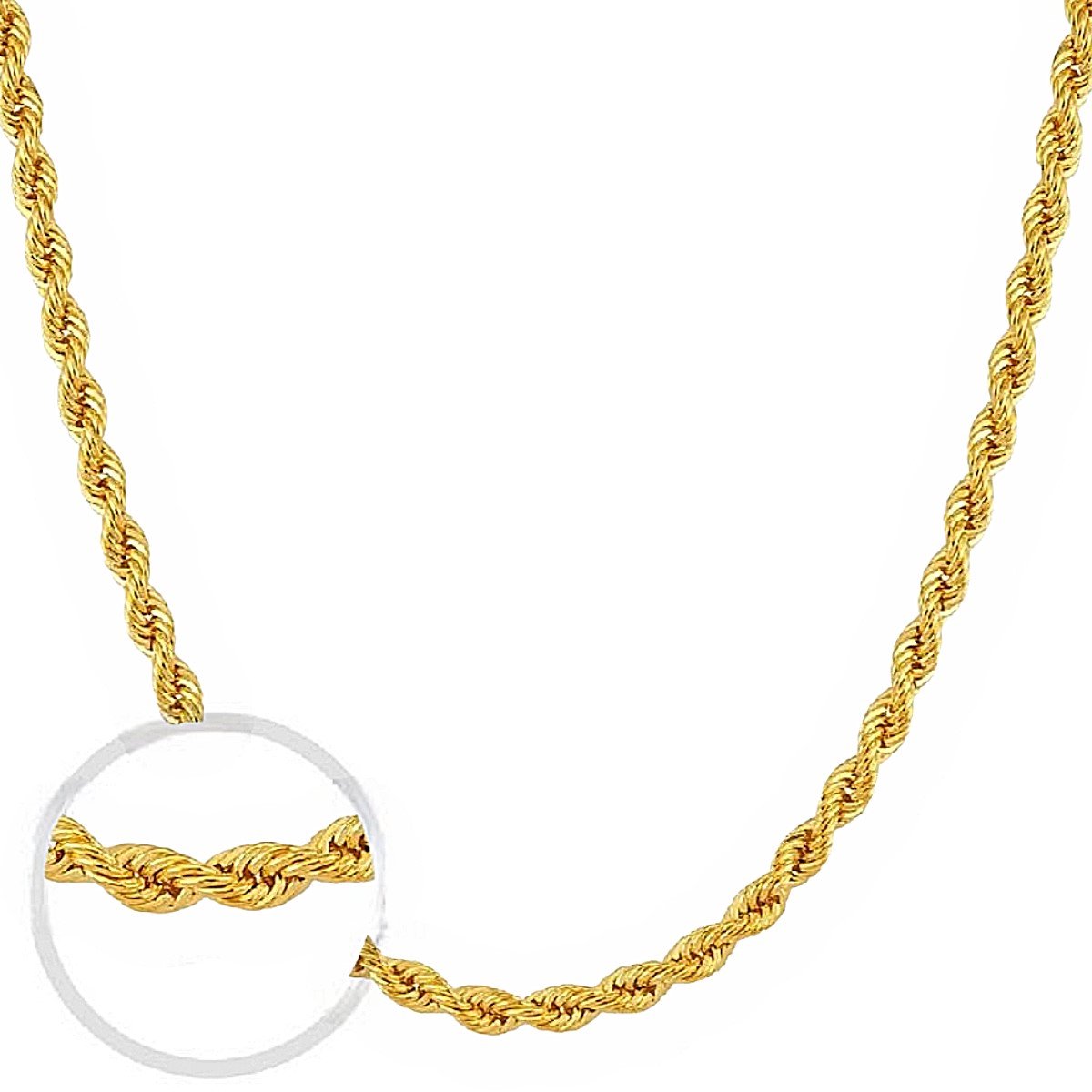 Gouden Koord Rope Ketting 3.2 mm 70 cm 14 karaats