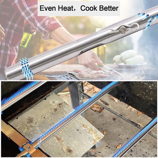 Roestvrij stalen universele brander 31-44 cm voor Napoleon Triumph 410 en Taino gasgrill - BBQ Toro grill brander vervanging met zoekwoorden 'reserveonderdelen' van BBQ-Toro — afbeelding 3