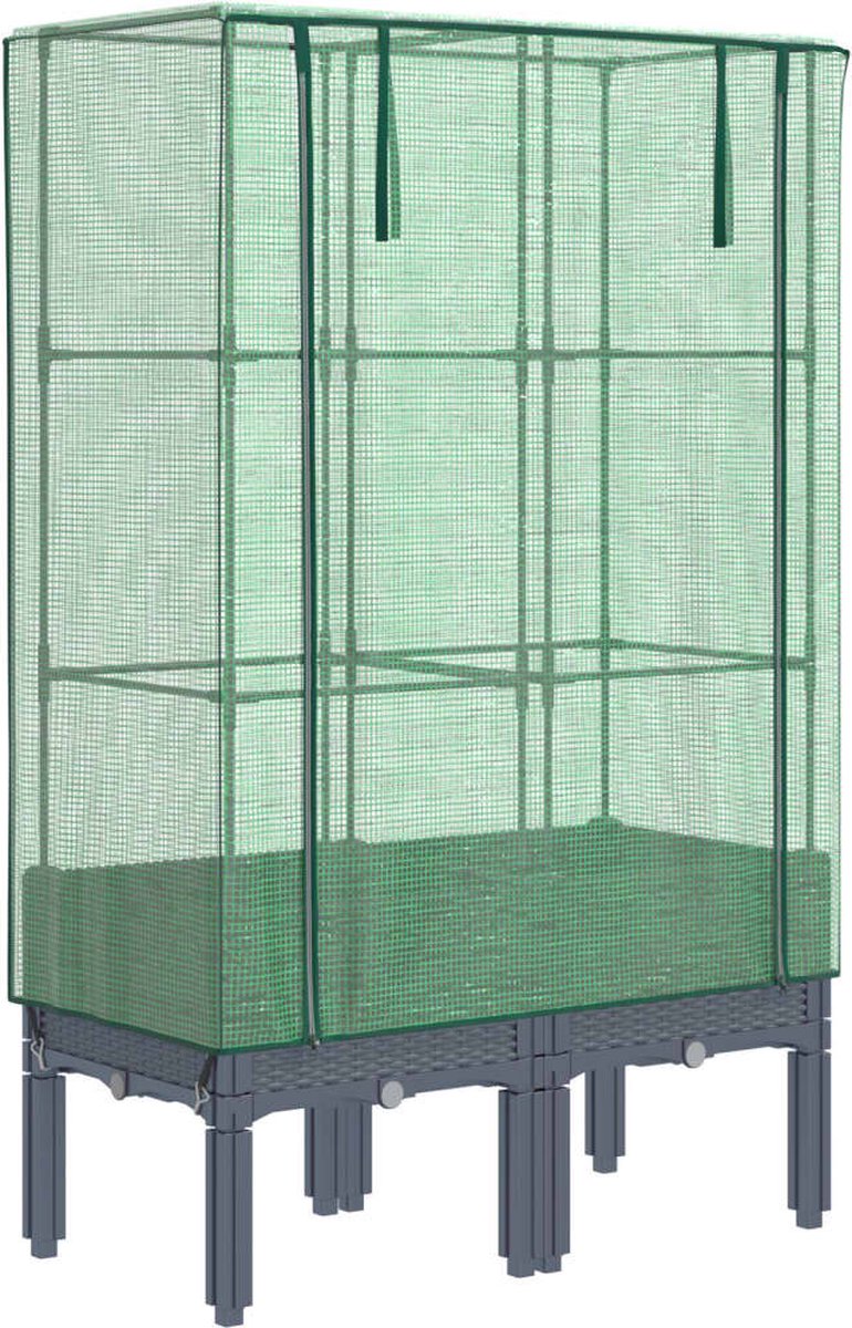 VidaXL Plantenbak verhoogd met kashoes 80x40x140 cm rattanlook
