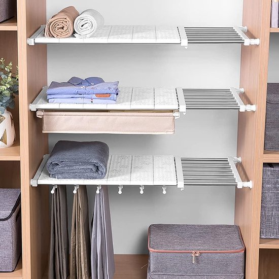 Kast Spanning Plank Staaf, Metalen Opbergrek Kast Organizer DIY Divider Separator Planken voor Organisatie (30‑40 cm / 11,8‑15,7 inch lengte