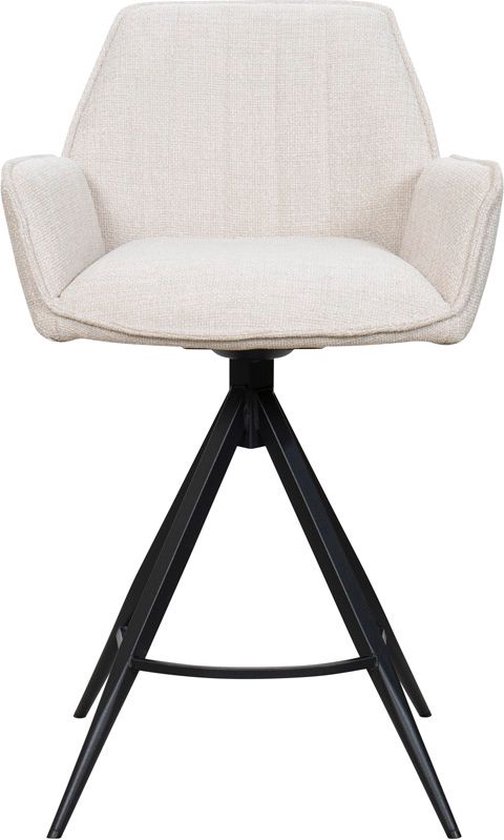 Giga Meubel Chaise de Bar Noa - Beige - Métal/Tissu - Hauteur barre