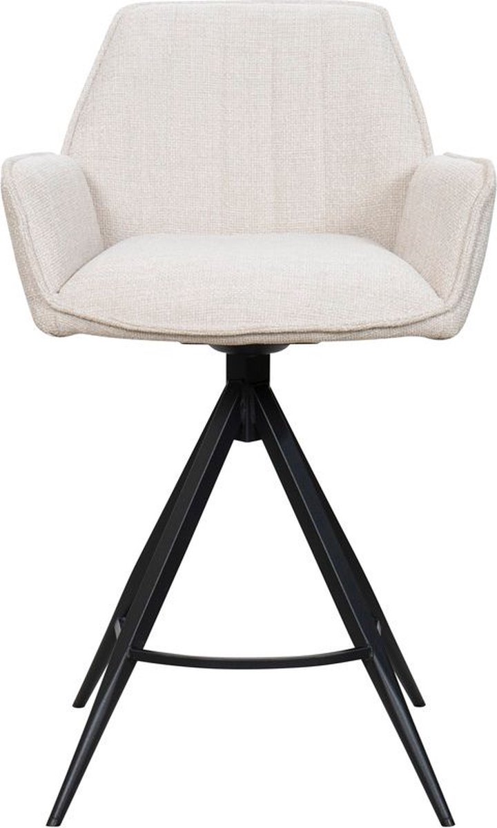 Giga Meubel Barstoel Noa Draaibaar - Beige/Zwart - Set van 2