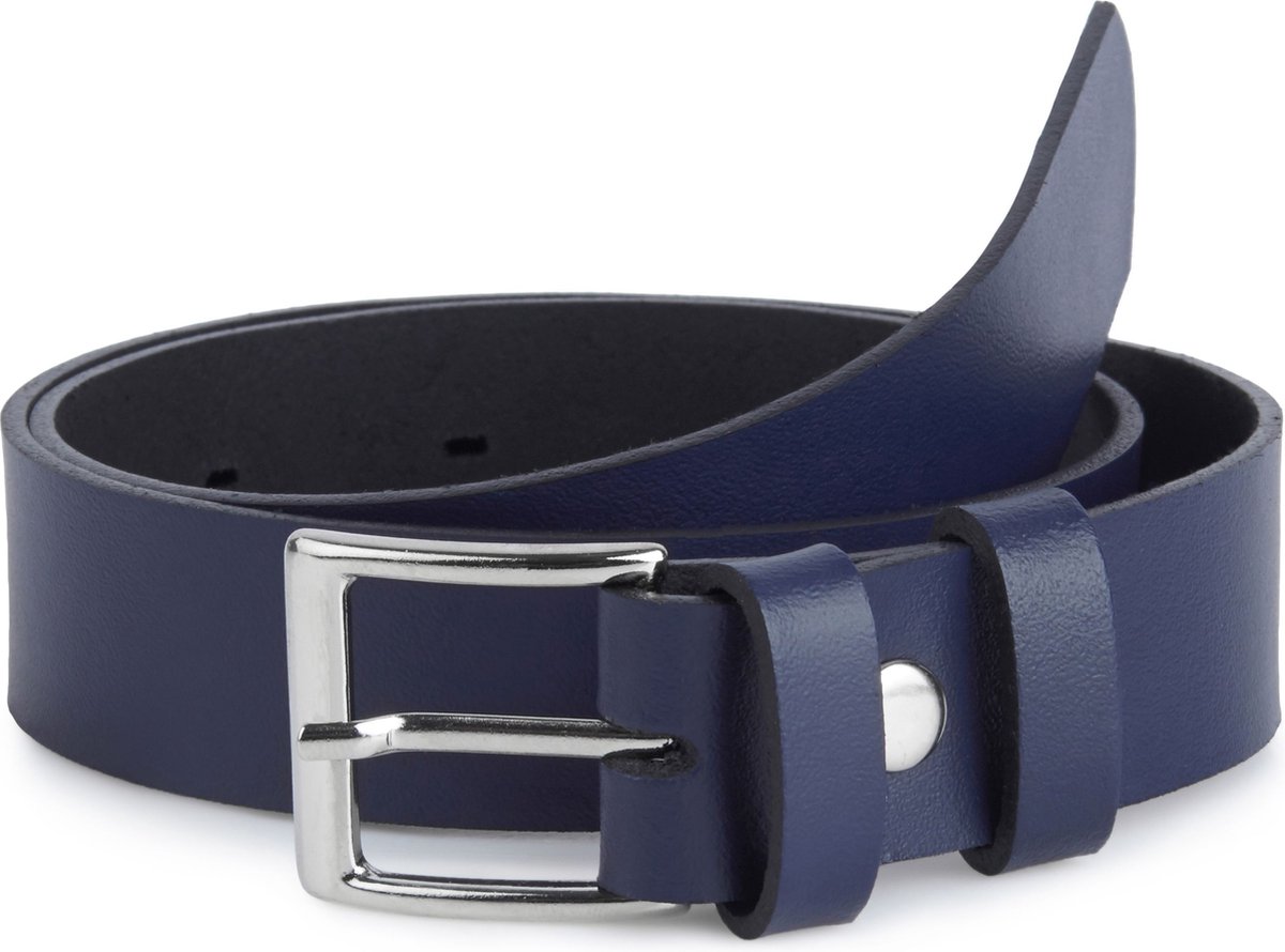 Ladeheid Kinderriem – Riem - Jongens - Broekriem - Verstelbaar - Leer – Marineblauw-1 – 55 cm LA-EL-KIDS