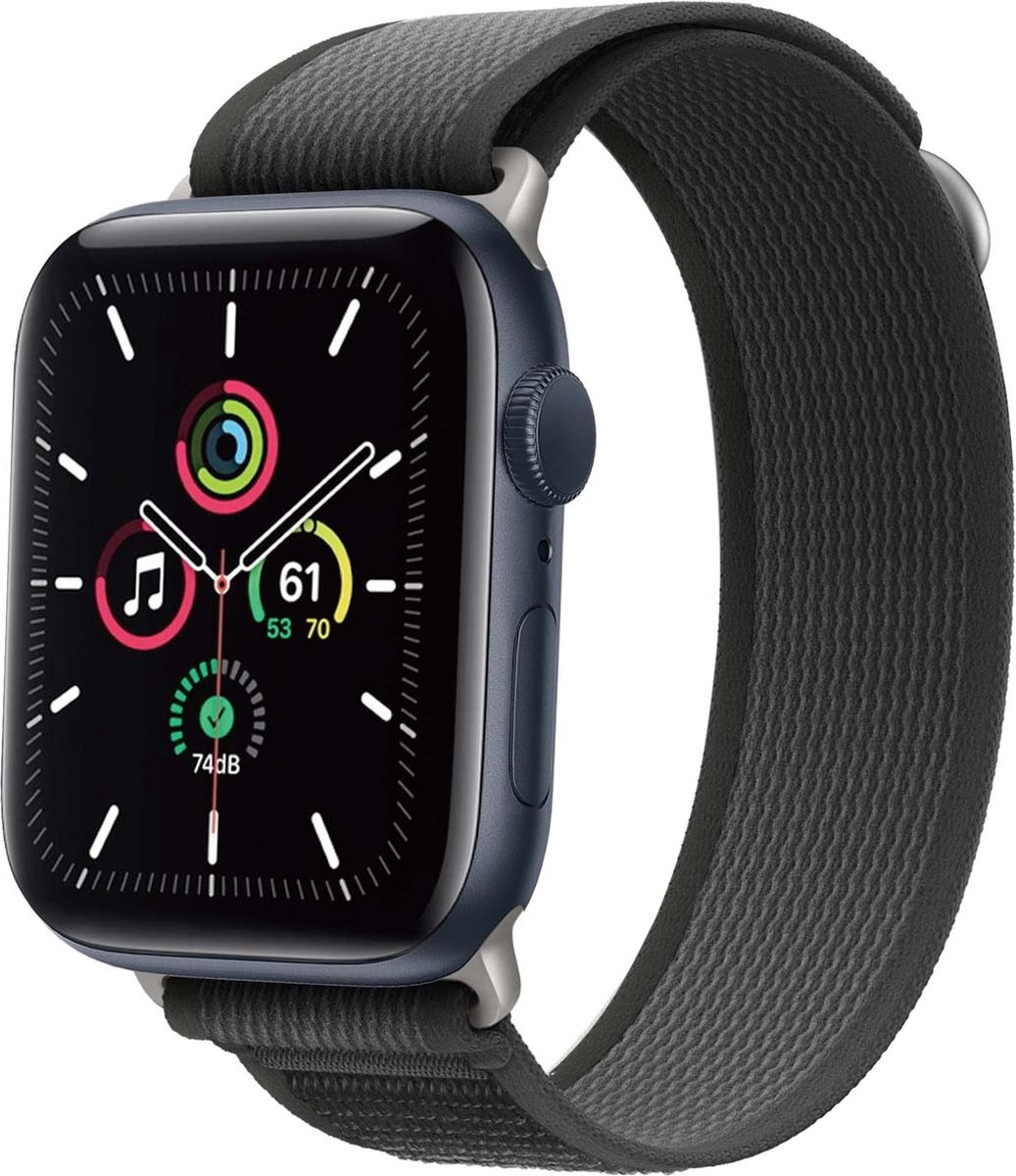 iMoshion Nylon Trail bandje geschikt geschikt voor Apple Watch Series 1 / 2 / 3 / 4 / 5 / 6 / 7 / 8 / 9 / SE - 38 / 40 / 41 mm - Zwart