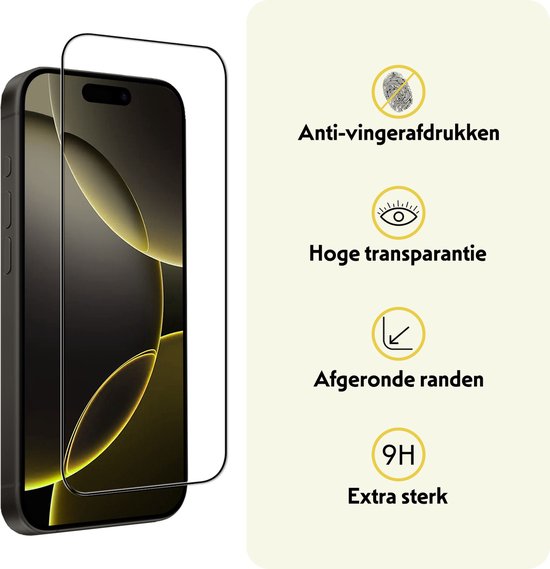 Protecteur d'écran - Convient pour - iPhone 16 Pro Max - Protecteur d'écran en Glas Full Cover - Protecteur d'écran adapté pour iPhone 16 Pro Max Protecteur d'écran Full Cover - 3 pièces