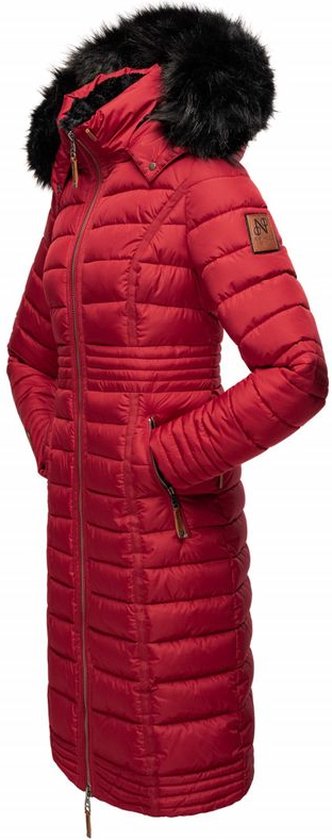 Navahoo Winterjas voor dames, warme gewatteerde jas, lang, met capuchon en tailleriem, XIV, XS-3XL, dark olive, 3XL