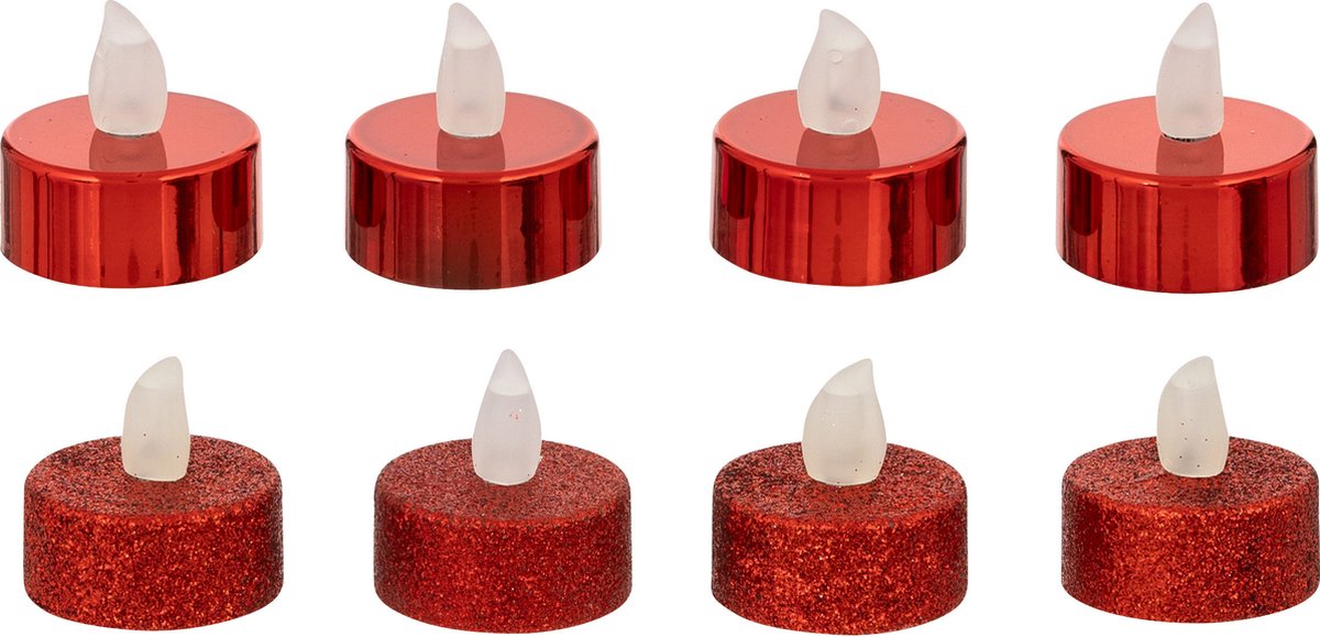 Feeric lights & Christmas Feeric lights and christmas LED theelichtjes/waxinelichtjes - 8x -rood