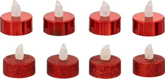 Feeric lights and christmas LED theelichtjes/waxinelichtjes - 8x -rood