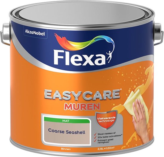 Flexa - Easycare Muren Muurverf - Coarse Seashell - Kleur van het jaar 2025 - Mengverf - 2.5 L