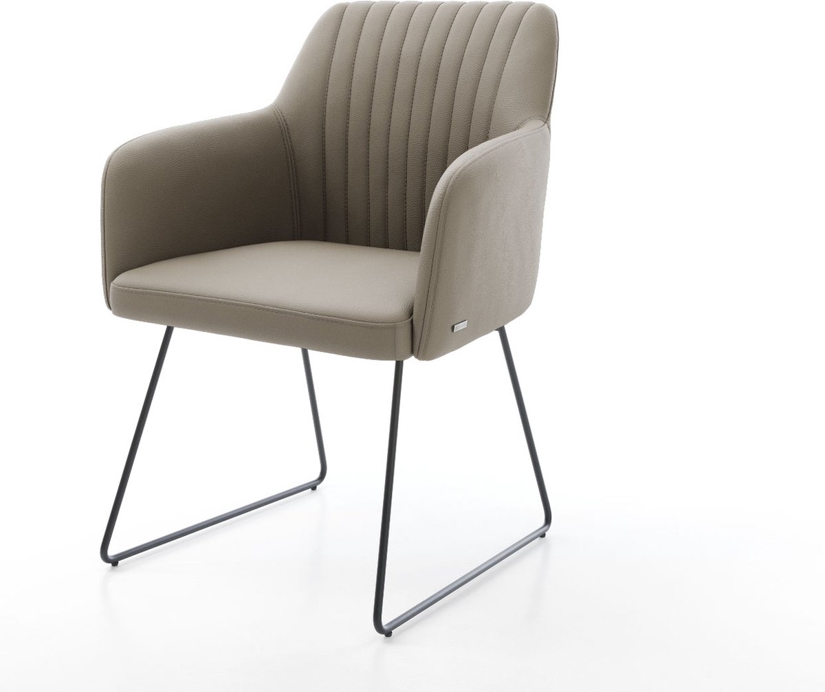 DELIFE Gestoffeerde-stoel Greg-Flex slipframe zwart echt leer mud pocketveer kern Bruin