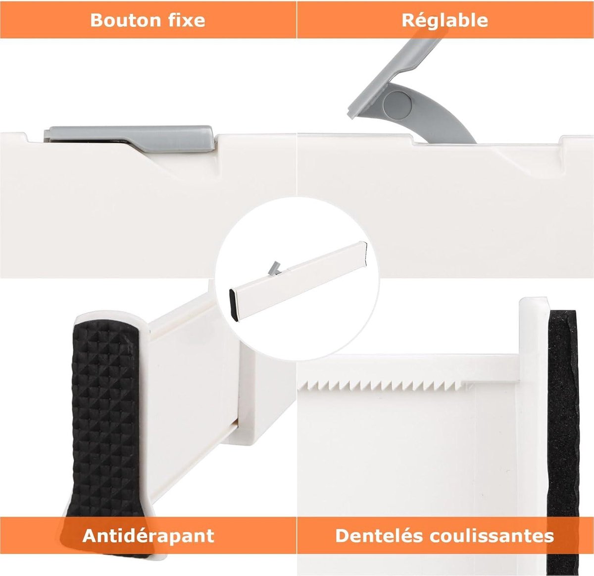 Set van 6 ladeverdelers, keuken, 33 - 55 cm, verstelbare ladeverdeler
