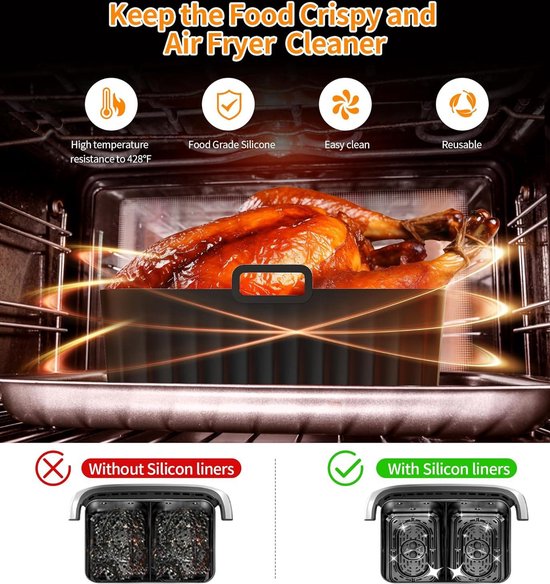 Accessoire De Friteuse À Air Chaud,Xl 9 Pièces Pour Cosori,4,7 L,6,2 L